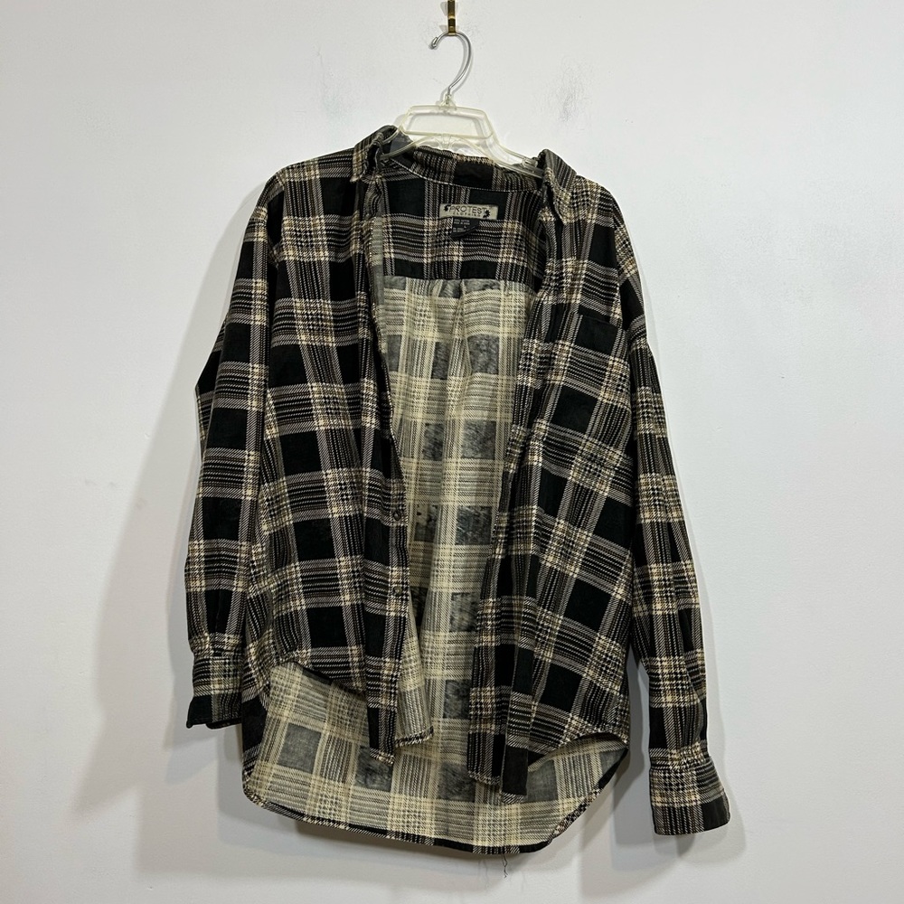 Protest Clothing Vintage Grey and Off White Flannel Men’s Size Large